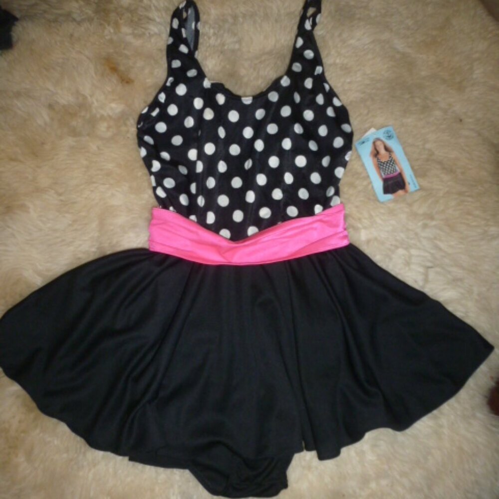 Vintage Sea Fair One-Piece Swimsuit w/ Skirt | Union Made USA | Size 15/16 | NWT